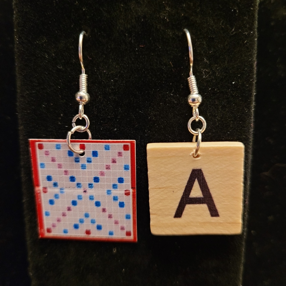 Mini Scrabble board / tile Earrings
